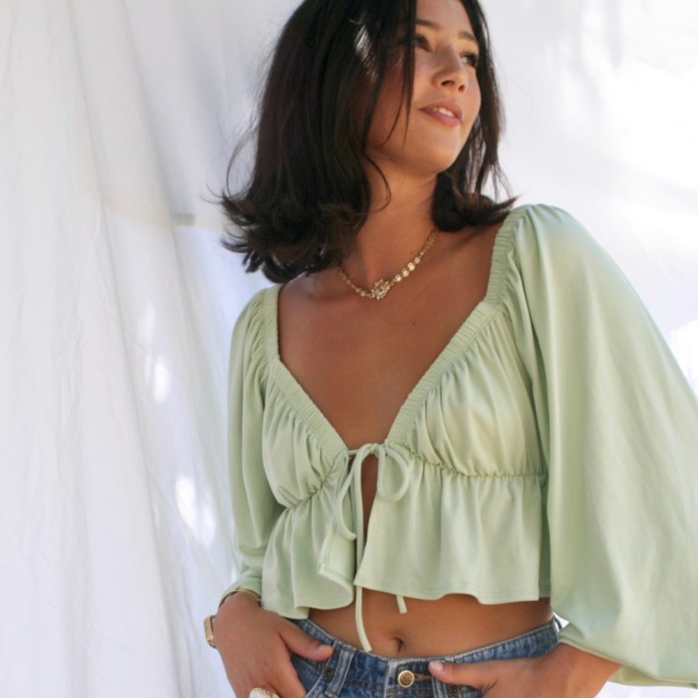 Mint Cropped Blouses